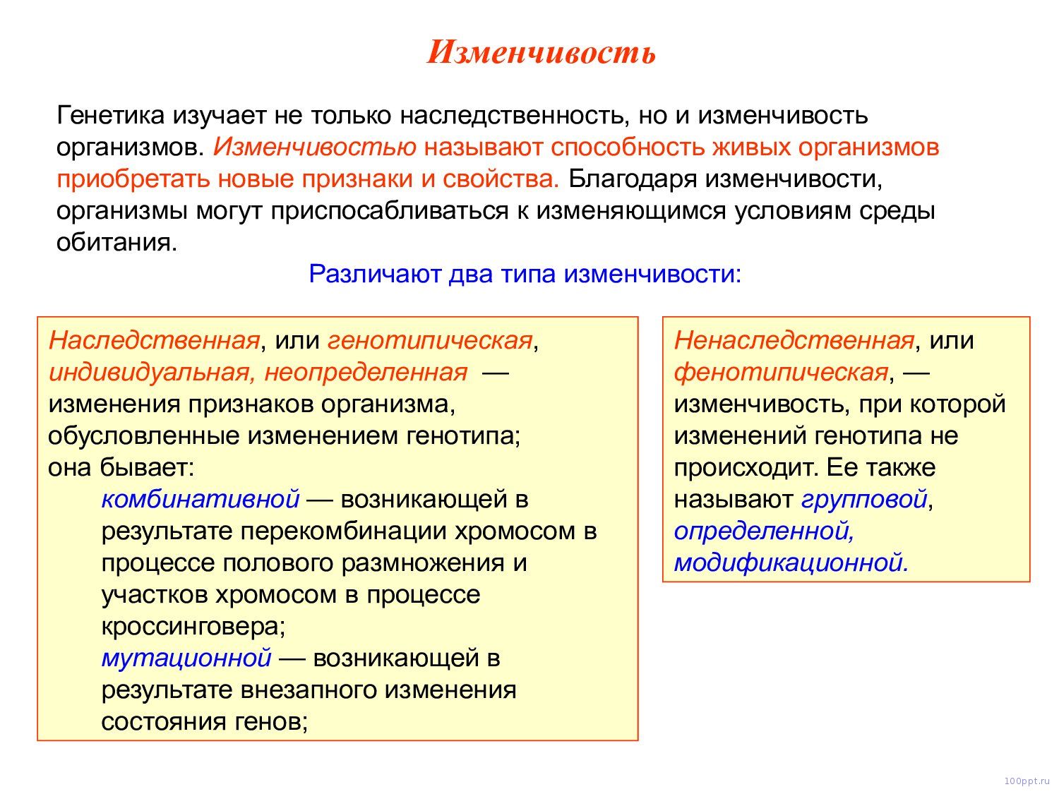 Презентация наследственная изменчивость - слайд 1 1 слайд презентации наследственная изменчивость