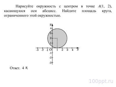 Презентация решение задач на площадь круга - слайд 3 3 слайд презентации решение задач на площадь круга