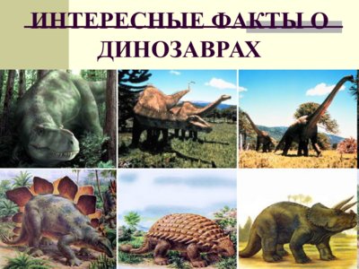 Презентация интересные факты о динозаврах