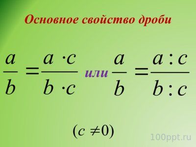 Презентация основное свойство дроби - слайд 7 7 слайд презентации основное свойство дроби