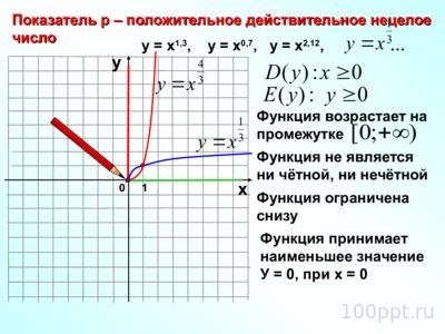 Презентация степенная функция - слайд 12 12 слайд презентации степенная функция