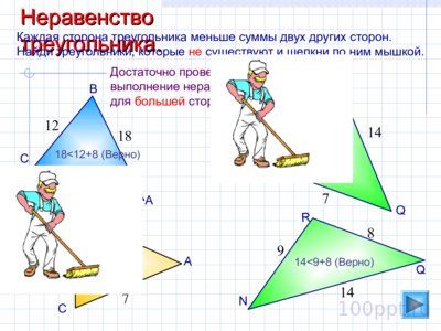 Презентация неравенство треугольника - слайд 9 9 слайд презентации неравенство треугольника