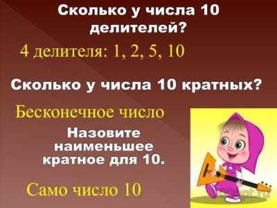 Презентация делители и кратные - слайд 11 11 слайд презентации делители и кратные